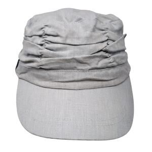 Turtlefur Cadet Army Cap Blue One Size Adjustable Pleated Blank Linen